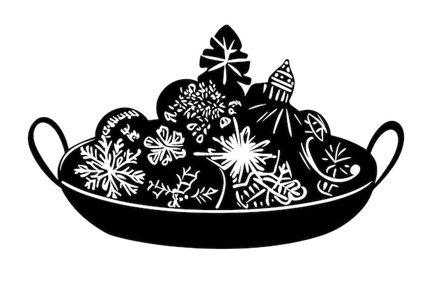 Vector christmas cookie silhouette vector illustration