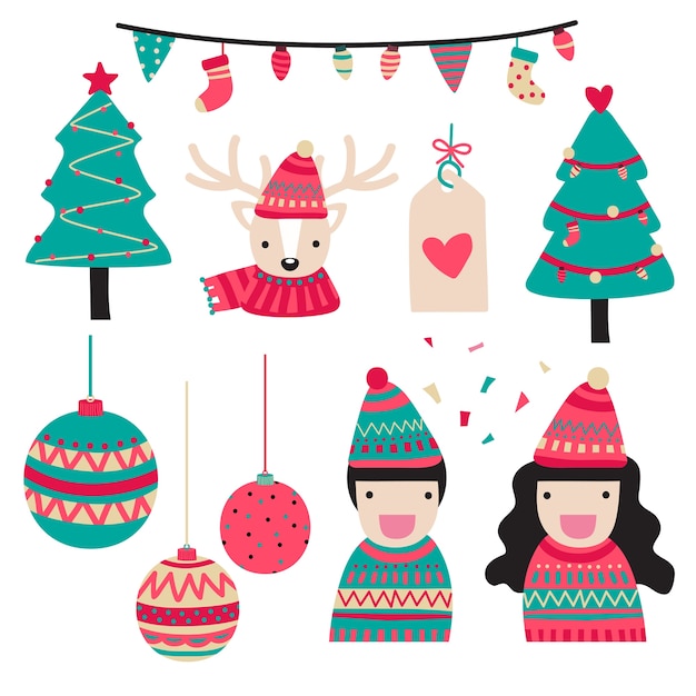 Christmas cute cartoon elements