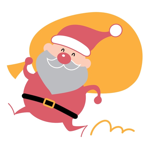 Christmas cute happy Santa Claus Cartoon vector image.