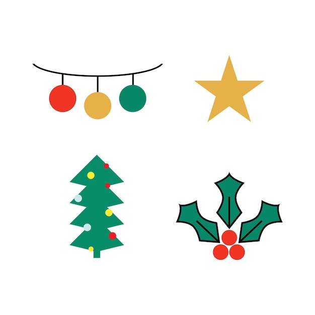 Christmas cute icon vector illustration template design logo