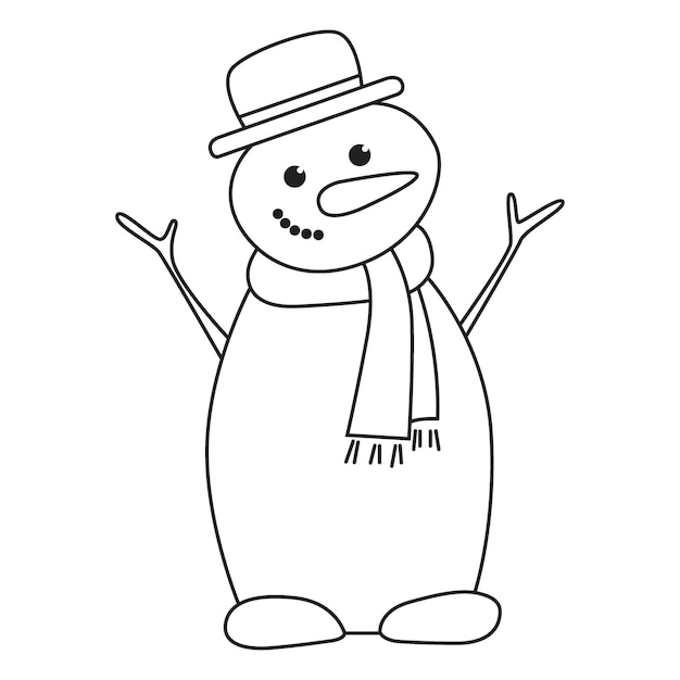 Christmas cute snowman Doodle style