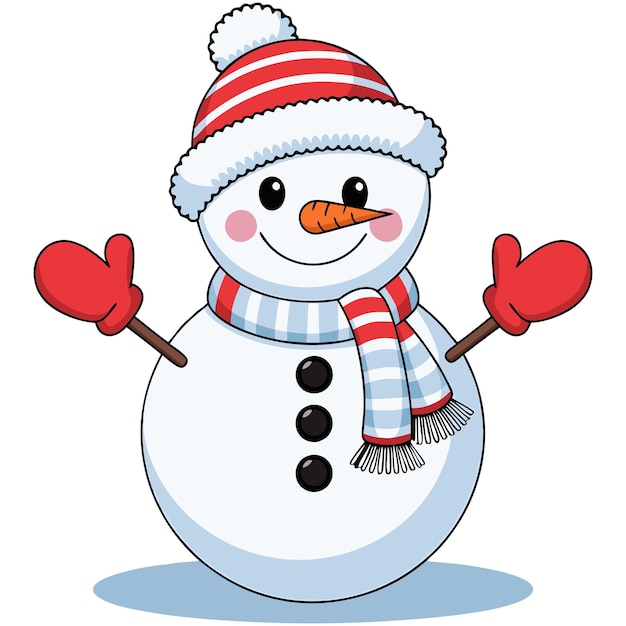 Vector christmas cute snowman vector illustration