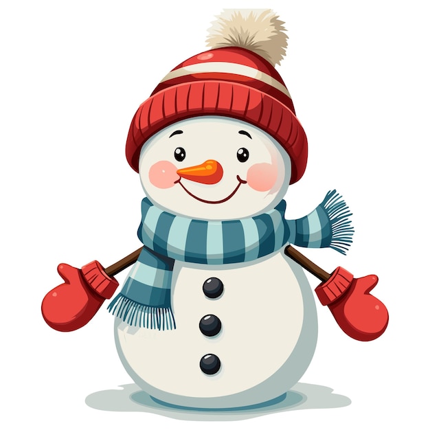 Vector christmas cute snowman vector illustration