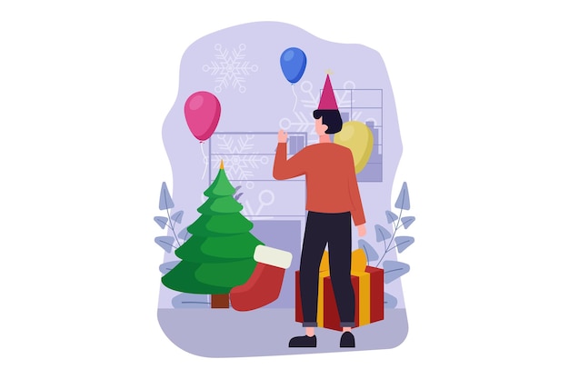 Vector christmas day flat design illustration