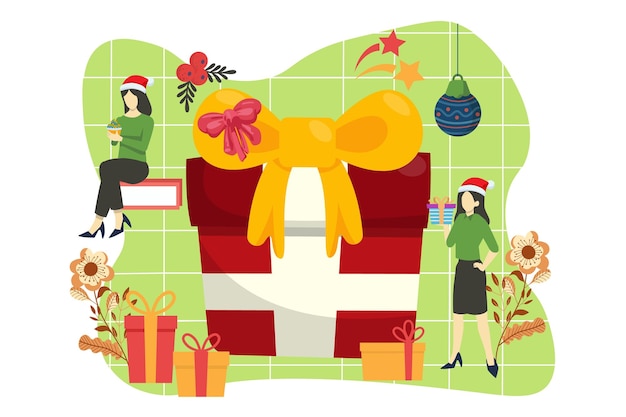 Christmas Day Flat Design Illustration