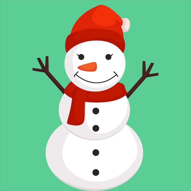 Christmas Day Snowman Character Design Illustration