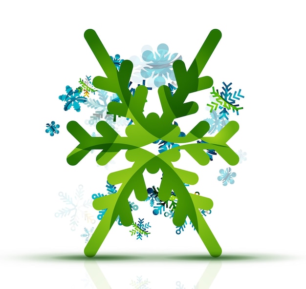 Christmas decorated modern snowflake icon