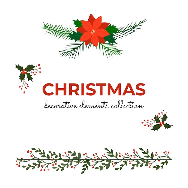 Christmas decorative elements collection