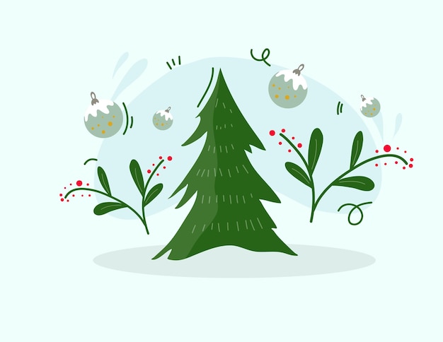 Christmas decorative set vector for merry christmas event