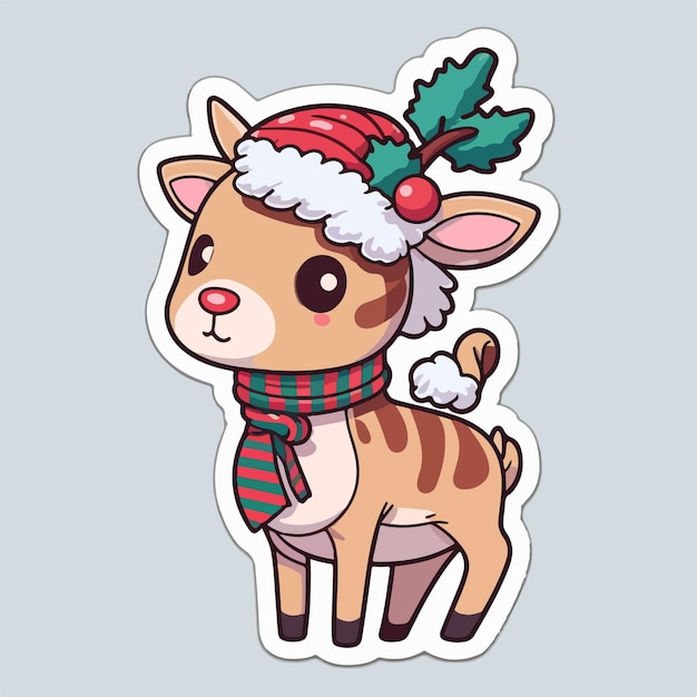 Christmas deer cartoon sticker xmas reindeer stickers pack Winter collection