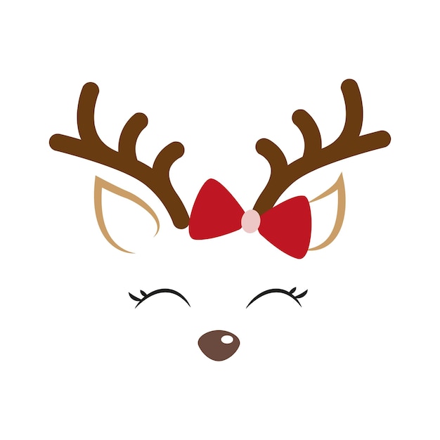 Christmas deer. Deer mask. Vector graphics