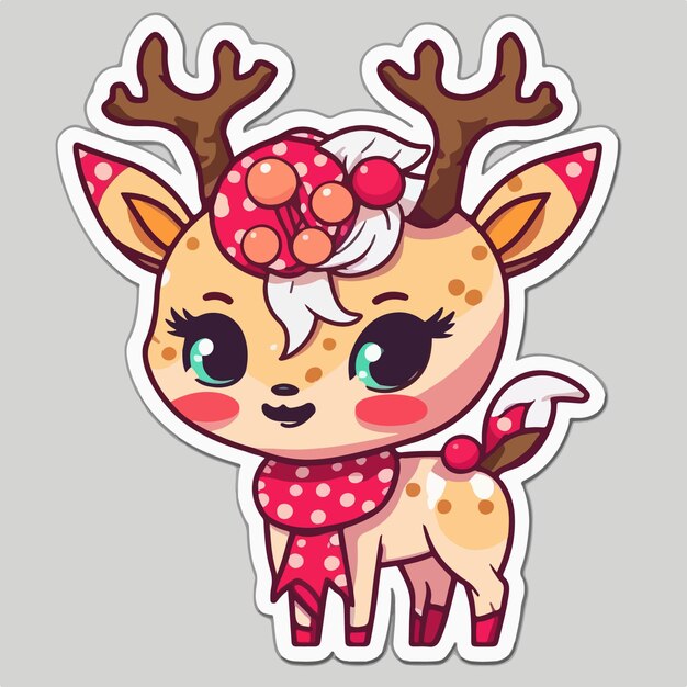 Christmas deer sticker xmas reindeer stickers collection Newyear holidays