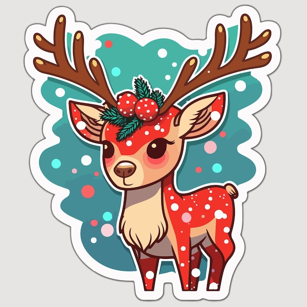 Christmas deer sticker xmas reindeer stickers decoration Newyear collection