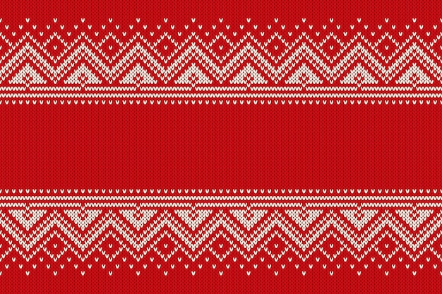 Christmas Design Knitted Background with a Place for Text