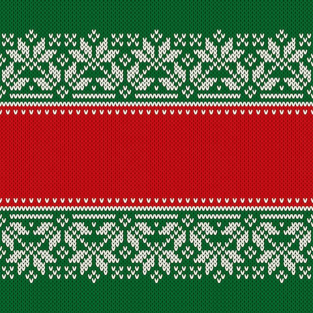 Christmas Design Knitted Background with a Place for Text