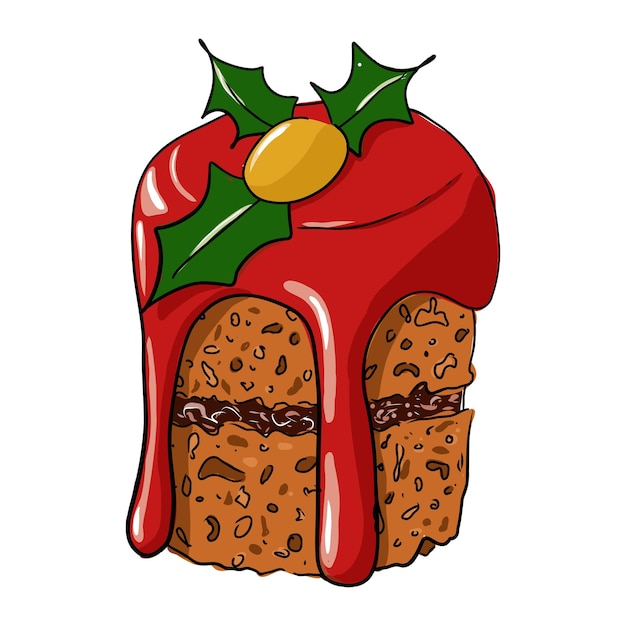 Christmas desserts. xmas cake vector, christmas cupcakes, cake and donut.