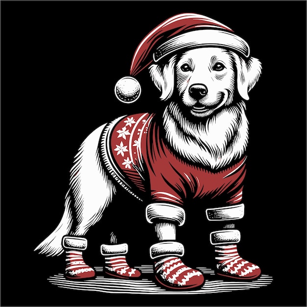 Christmas dog vector