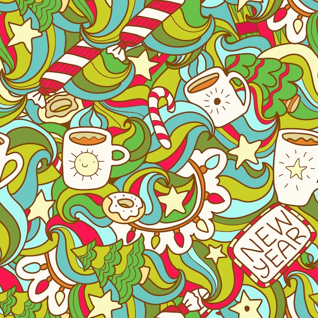 Christmas doodle pattern