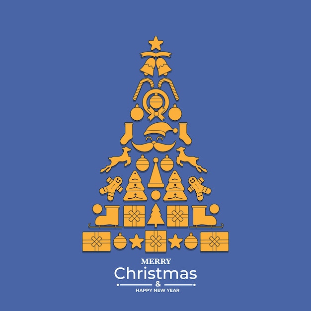 Christmas element decoration with flat design