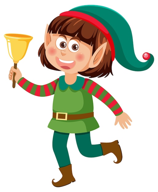 Christmas elf girl cartoon character