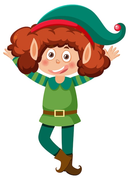 Christmas elf girl cartoon character