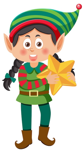 Christmas elf girl cartoon character