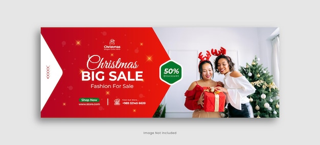 Christmas Facebook Cover Sale Post Or Christmas Social Media Post Premium Vector