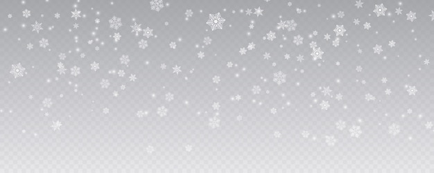 Christmas falling snow isolated transparent background Winter