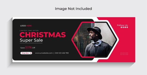 Christmas Fashiom sale social media instagram web banner or facebook cover template Premium