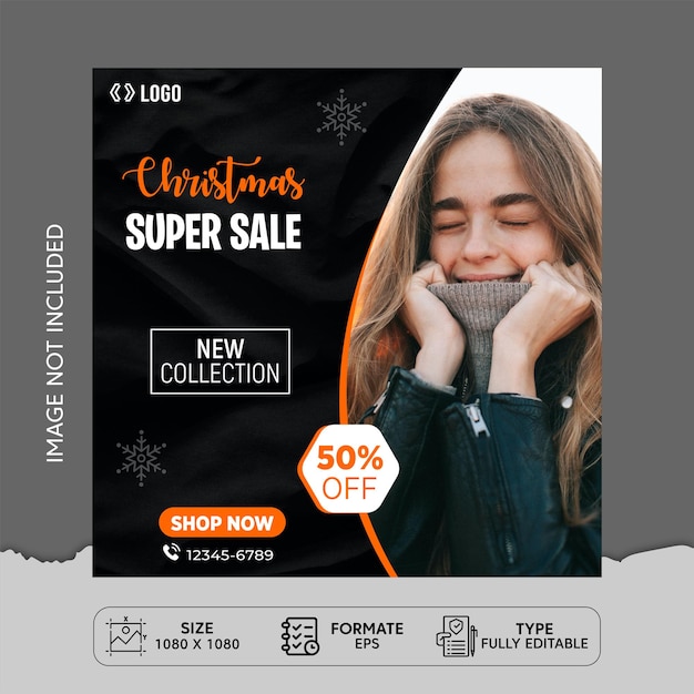 Christmas Fashion Sale Social media post design