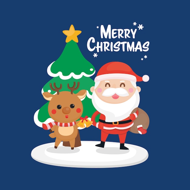 Christmas festive template. Greeting card for Christmas and Happy New year.