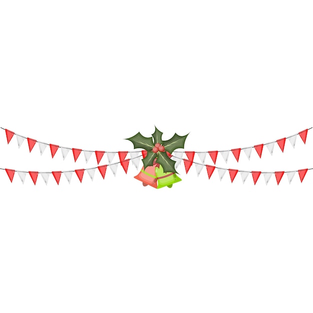 Christmas flag party vector background