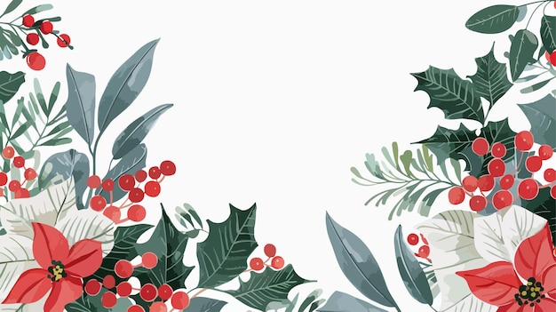 Vector christmas floral background vector illustration