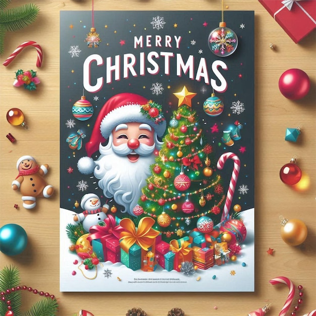 Vector christmas flyer design template