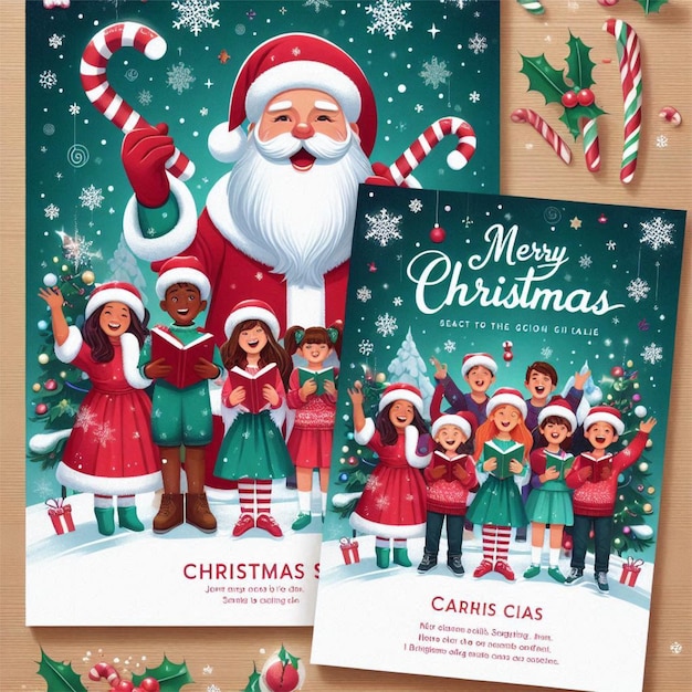 Vector christmas flyer design template