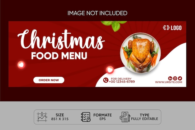 Christmas Food Sale Facebook cover design