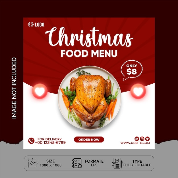 Christmas Food Sale Social media post design