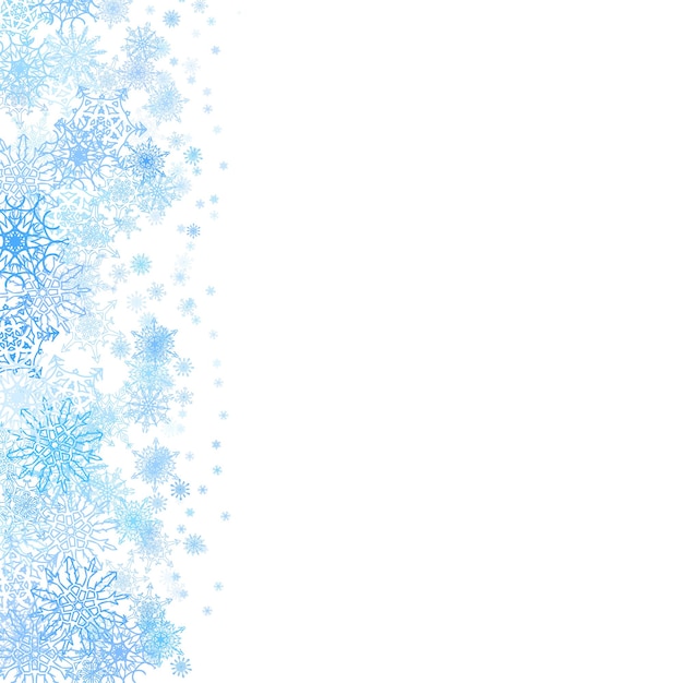 Christmas frame with small blue snowflakes