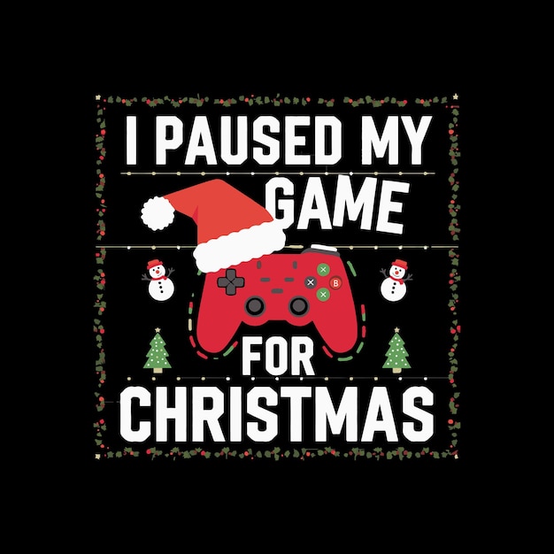 Christmas gaming t shirt design