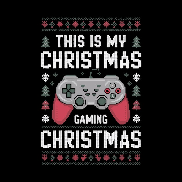 Christmas gaming t shirt design