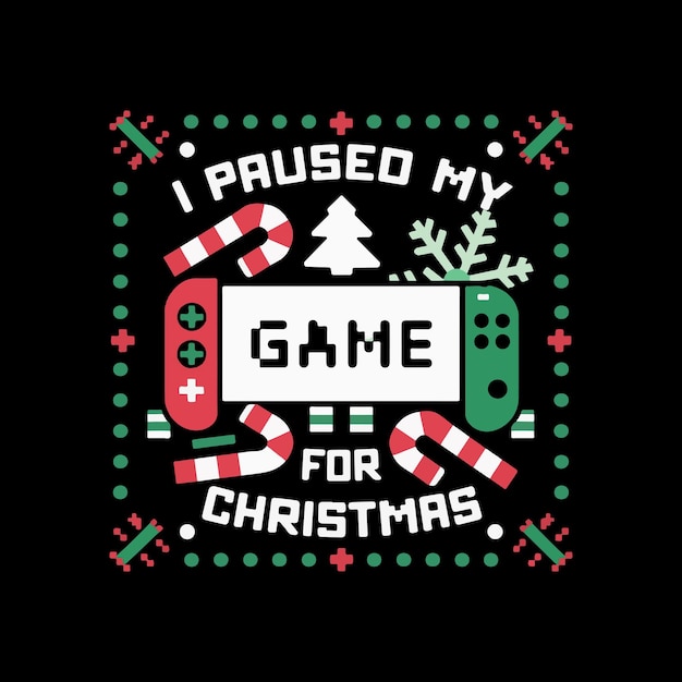 Christmas gaming t shirt design