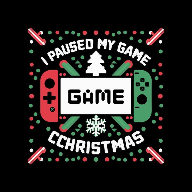 Christmas gaming t shirt design