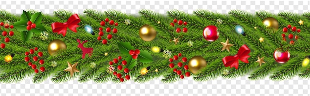 Christmas Garland Isolated Transparent Background