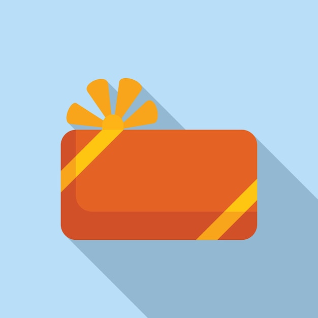 Christmas gift box icon flat vector Closed offer parcel