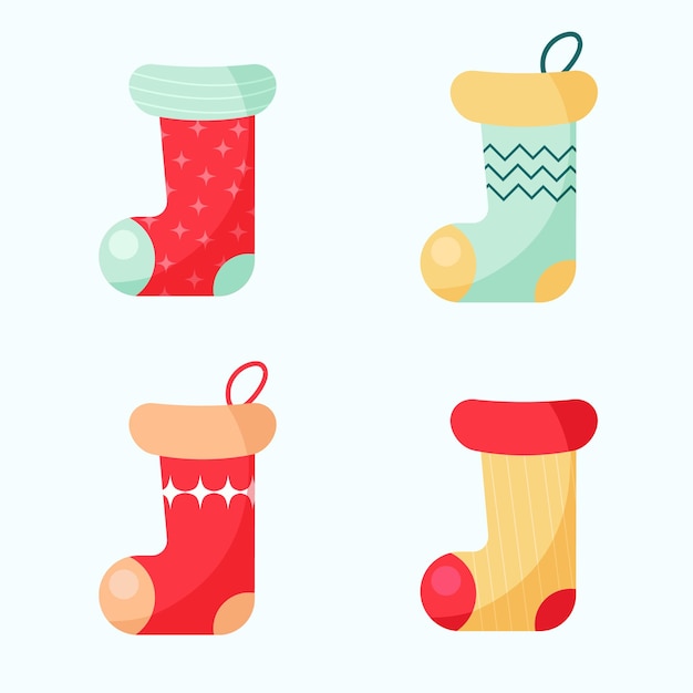 Christmas gift sock Vector illustration