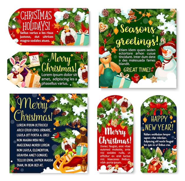 Christmas gift tag winter holidays celebration