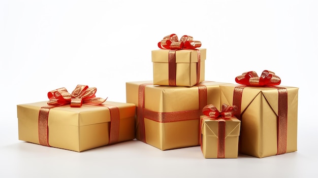 Christmas Gifts and Presents on white background