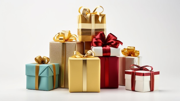 Christmas Gifts and Presents on white background