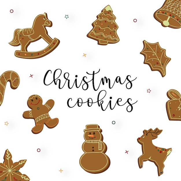 Christmas gingerbread cookies collection