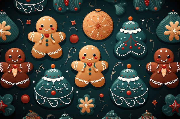 Christmas gingerbread different sweets nuts and ornaments lie on a wooden table of green color